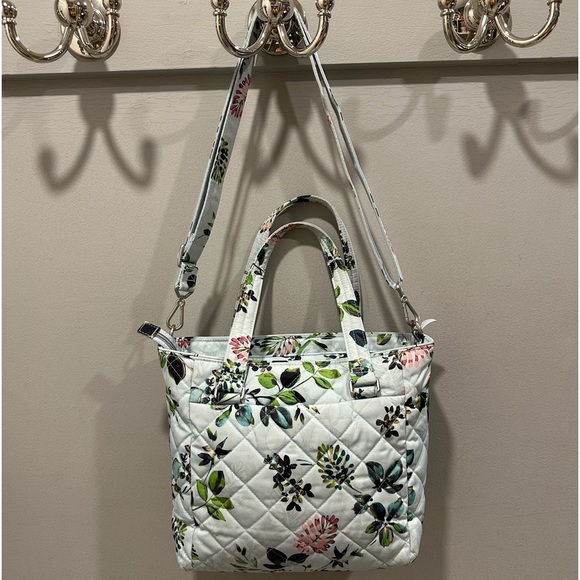 Vera Bradley Seawater Blooms Multi-Strap Shoulder Bag in Performance Twill - Picture 8 of 8